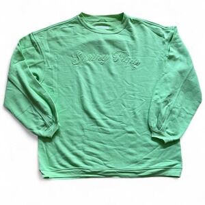 Aerie Spring Fling Oversized French Terry Sweatshirt Lime Green XXS